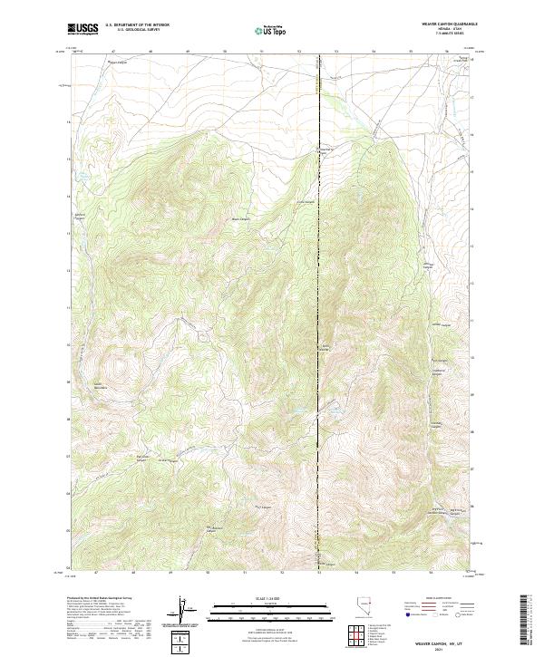 Weaver Canyon 2021 topographic map thumbnail