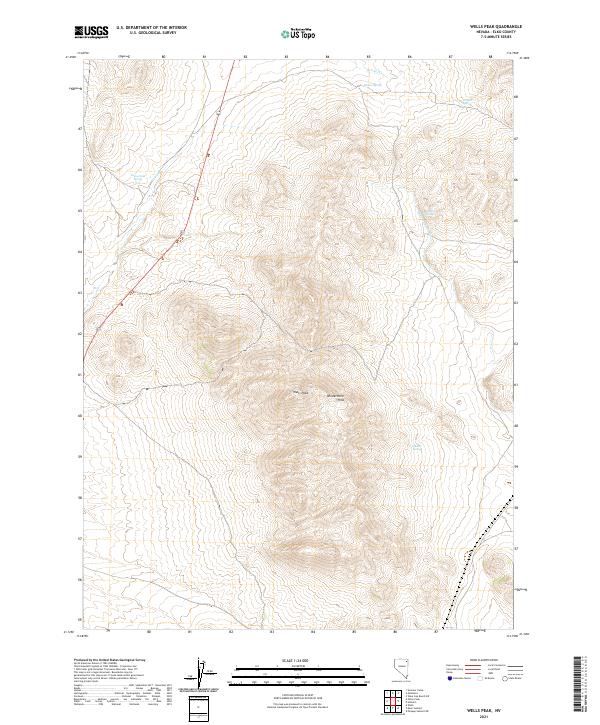 Wells Peak 2021 topographic map thumbnail