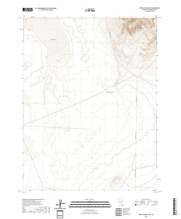 West of Beck Pass topographic map thumbnail