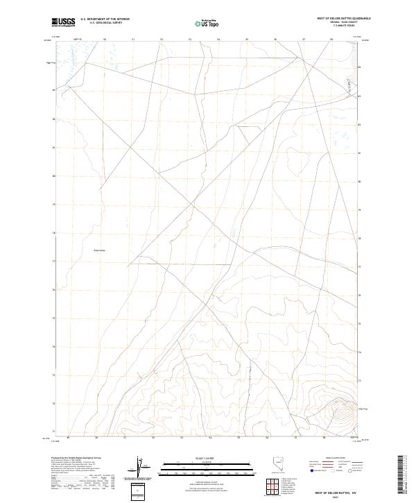 West of Delcer Buttes topographic map thumbnail