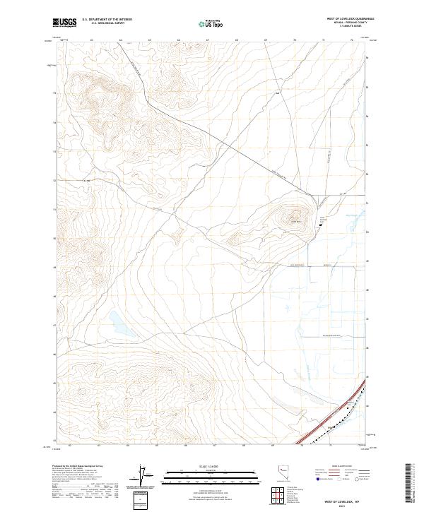 West of Lovelock topographic map thumbnail