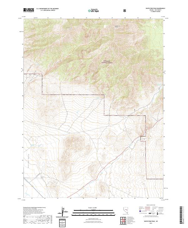 White Pine Peak 2021 topographic map thumbnail