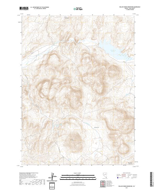 Willow Creek Reservoir topographic map thumbnail