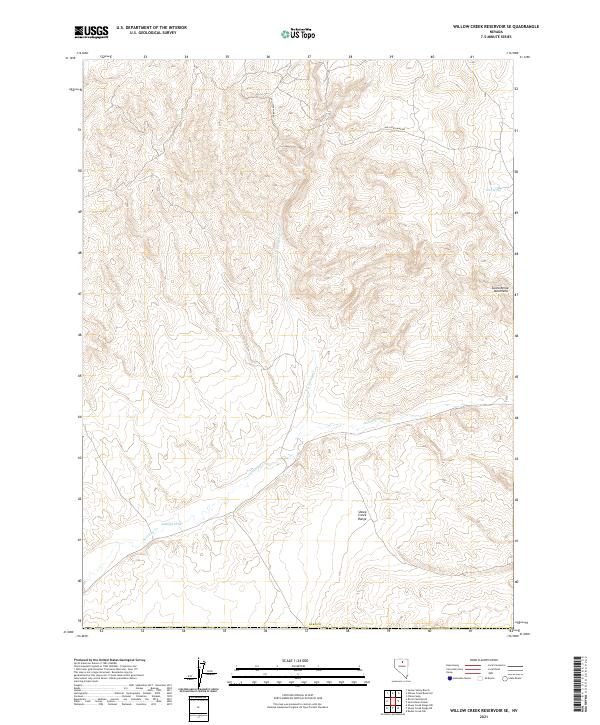 Willow Creek Reservoir SE topographic map thumbnail