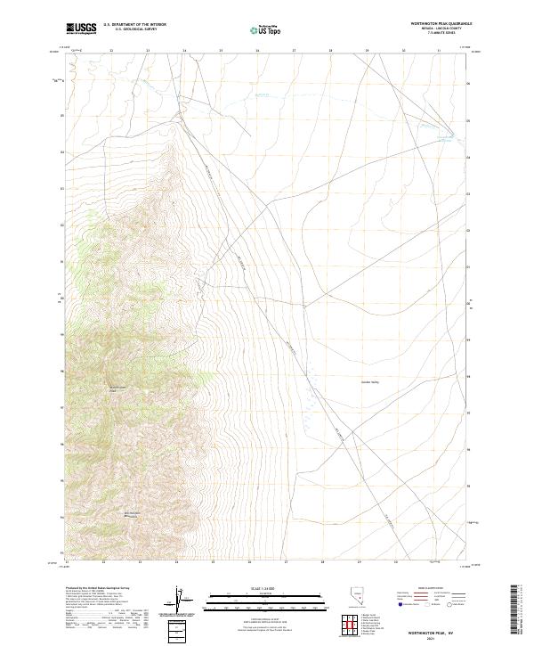 Worthington Peak 2021 topographic map thumbnail