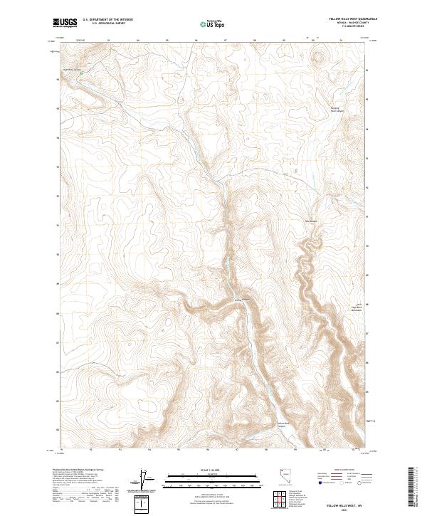 Yellow Hills West topographic map thumbnail