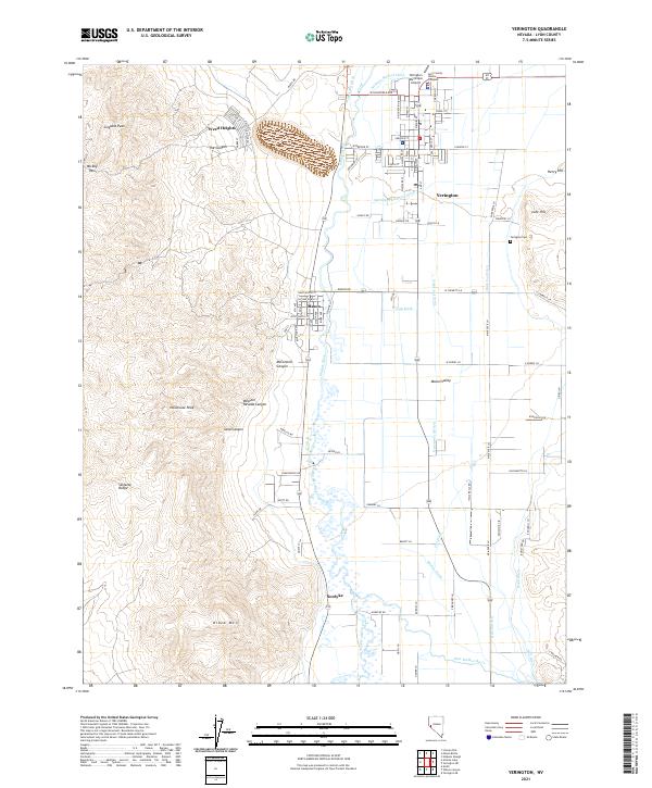 Yerington 2021 topographic map thumbnail
