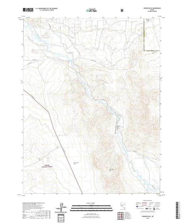 Yerington SE 2021 topographic map thumbnail