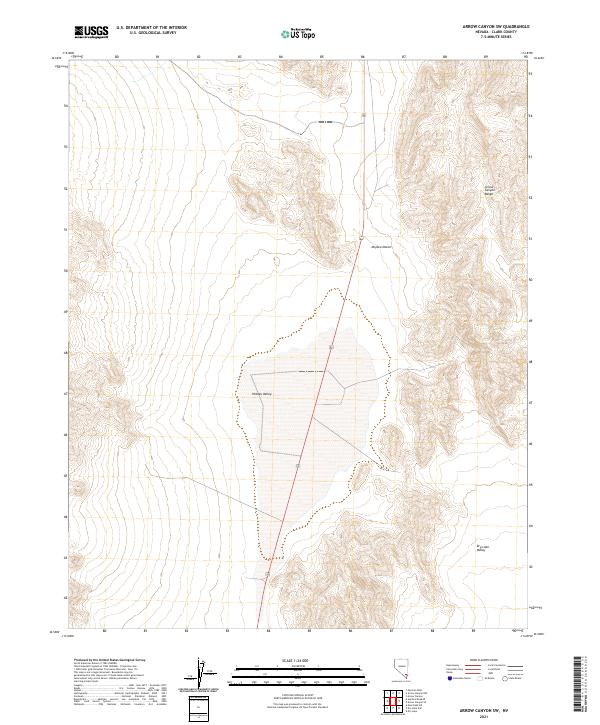 Arrow Canyon SW topographic map thumbnail