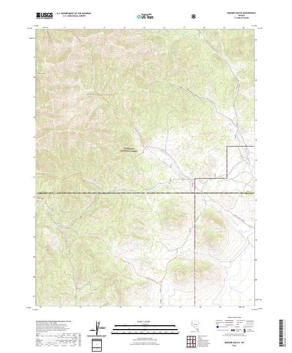 Badger Gulch topographic map thumbnail
