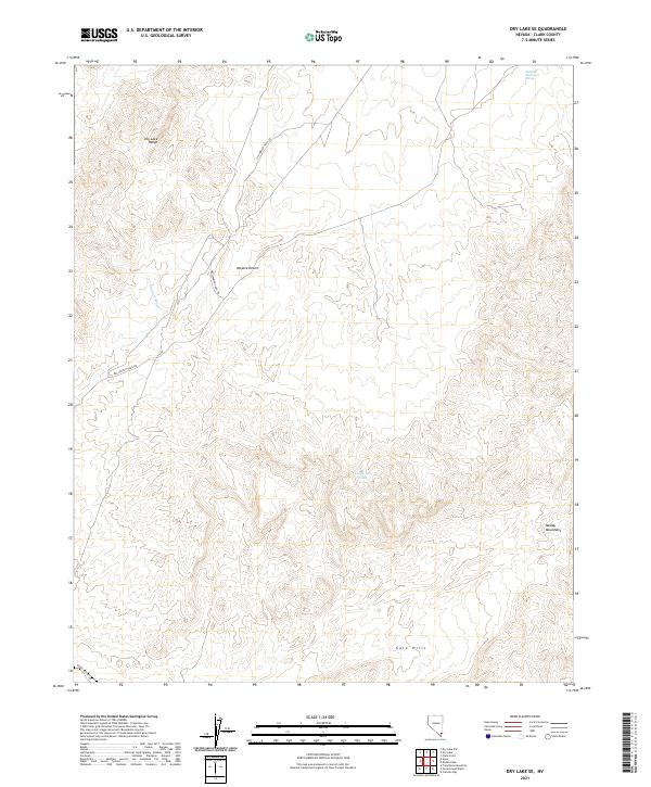 Dry Lake SE 2021 topographic map thumbnail