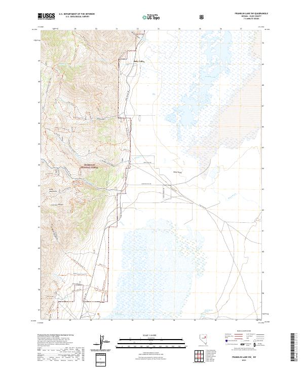 Franklin Lake SW topographic map thumbnail