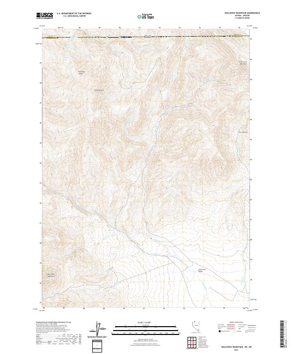 Holloway Mountain topographic map thumbnail