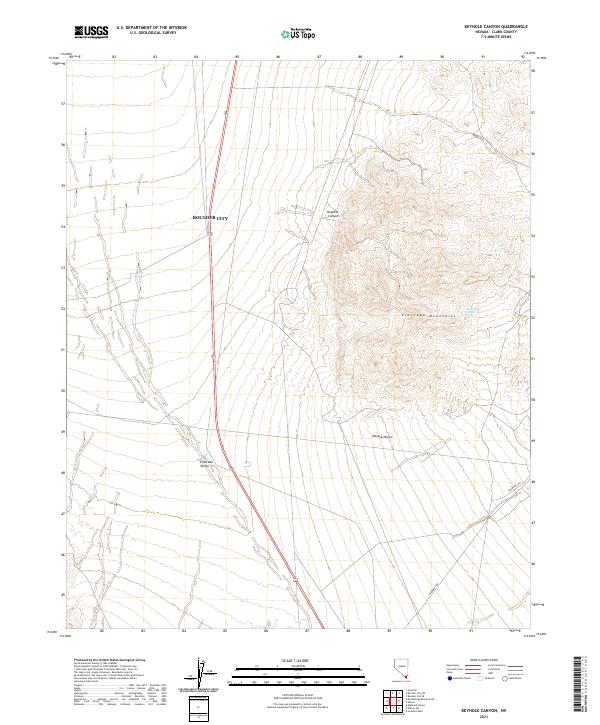 Keyhole Canyon 2021 topographic map thumbnail