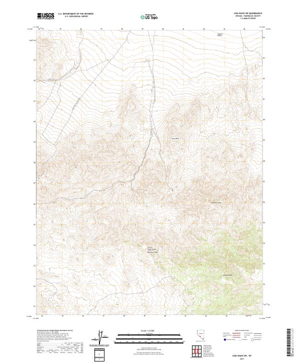 Lida Wash SW 2021 topographic map thumbnail