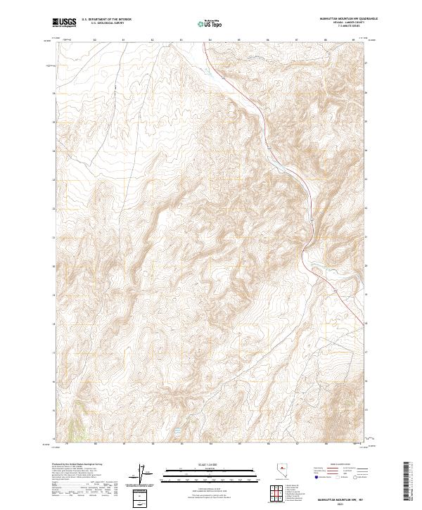 Manhattan Mountain NW topographic map thumbnail