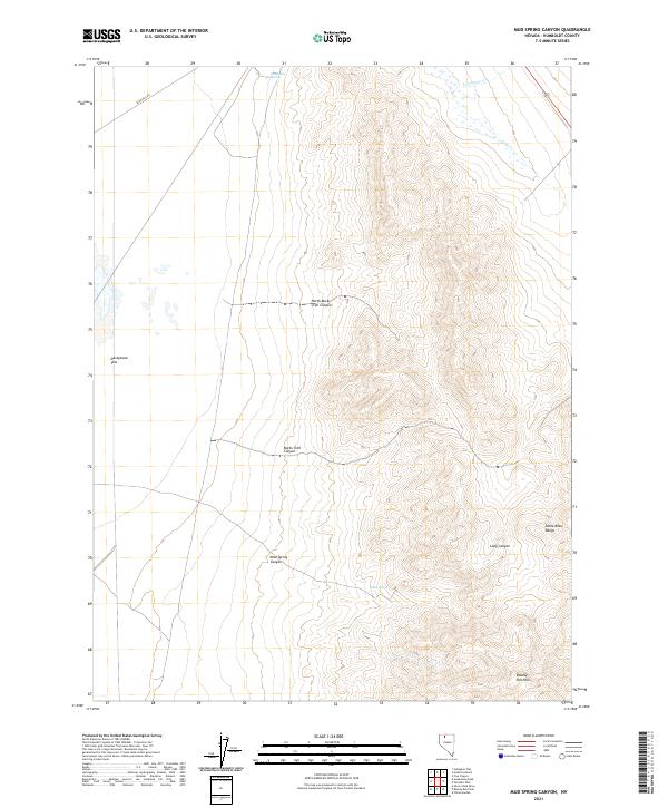 Mud Spring Canyon 2021 topographic map thumbnail