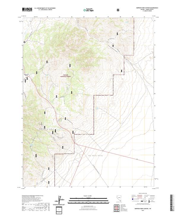 Simpson Park Canyon 2021 topographic map thumbnail