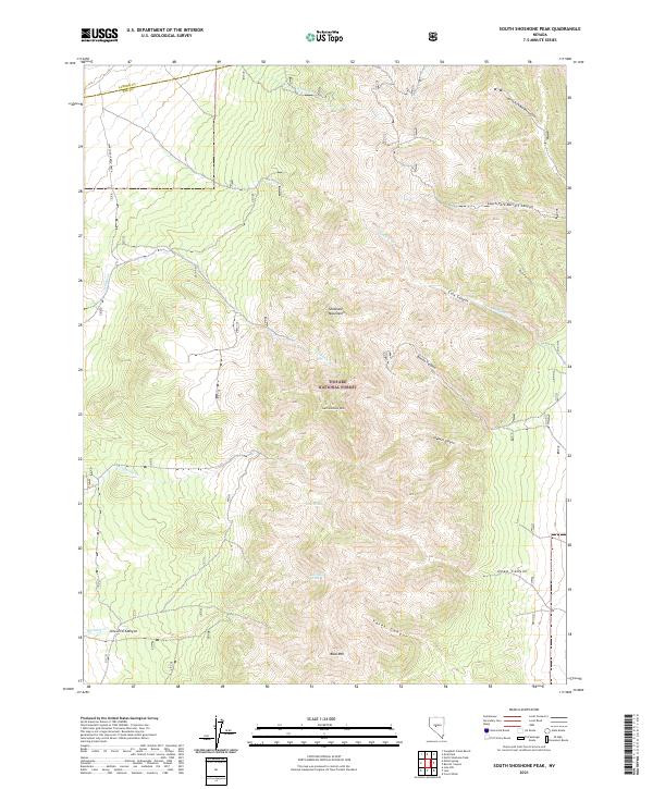 South Shoshone Peak topographic map thumbnail