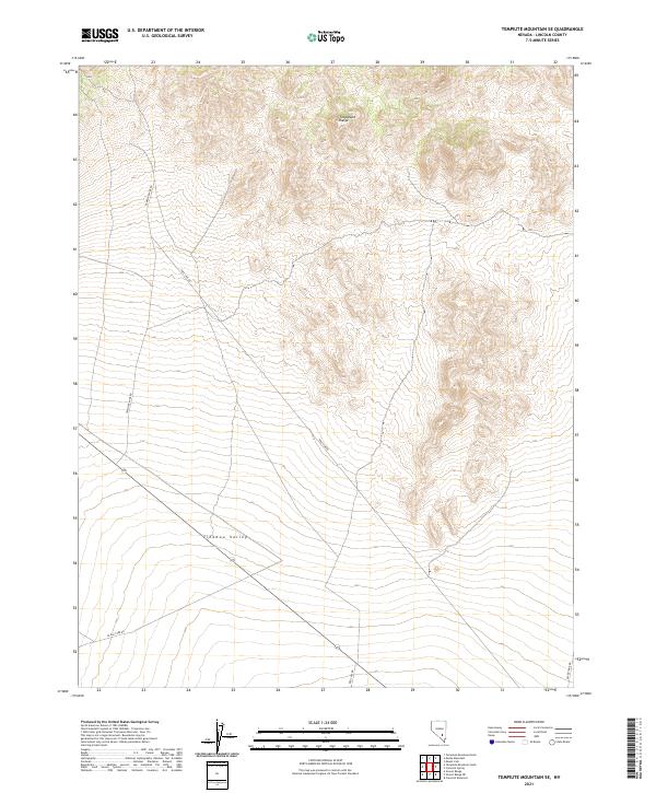 Tempiute Mountain SE 2021 topographic map thumbnail