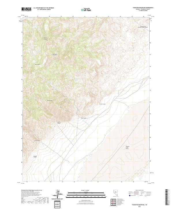 Tungsten Mountain topographic map thumbnail