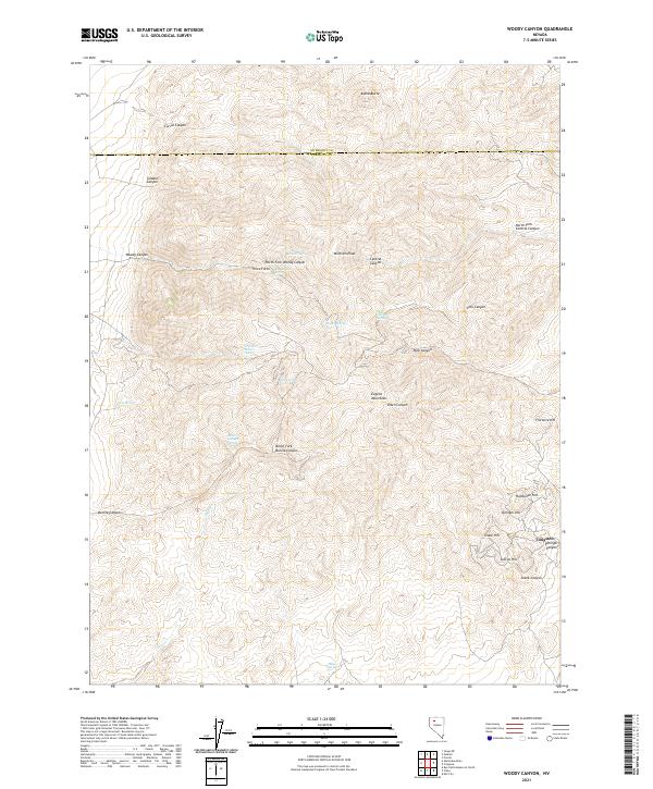 Woody Canyon topographic map thumbnail