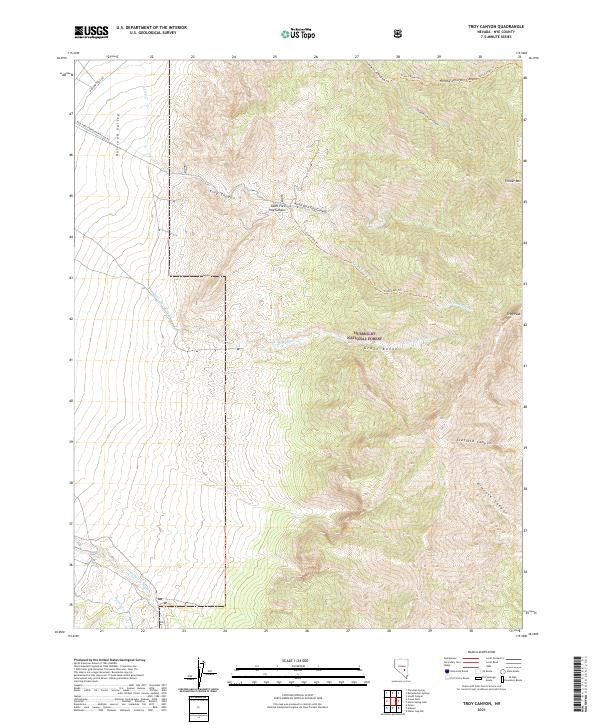 Troy Canyon 2021 topographic map thumbnail