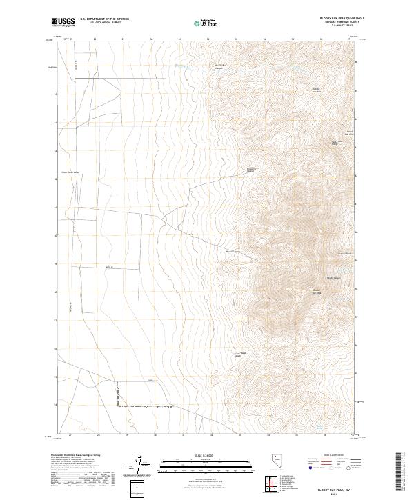 Bloody Run Peak topographic map thumbnail