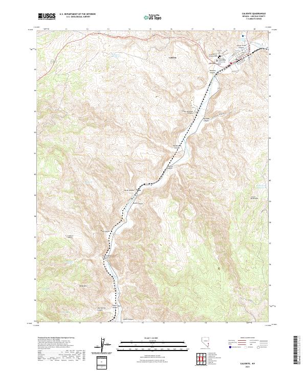 Caliente topographic map thumbnail