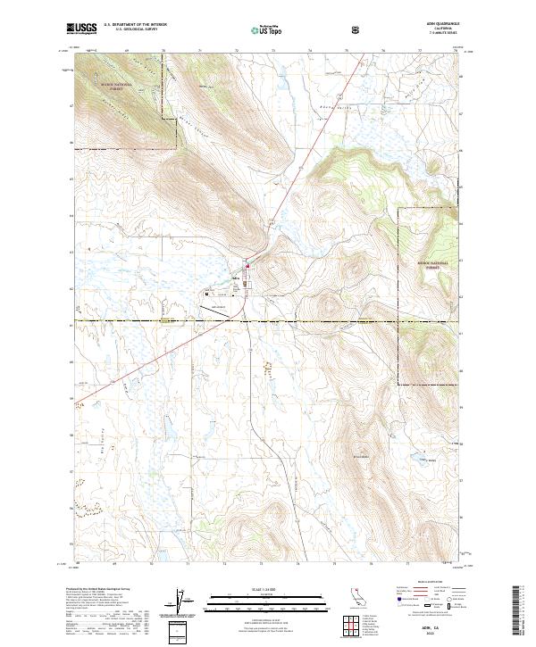 Adin topographic map thumbnail