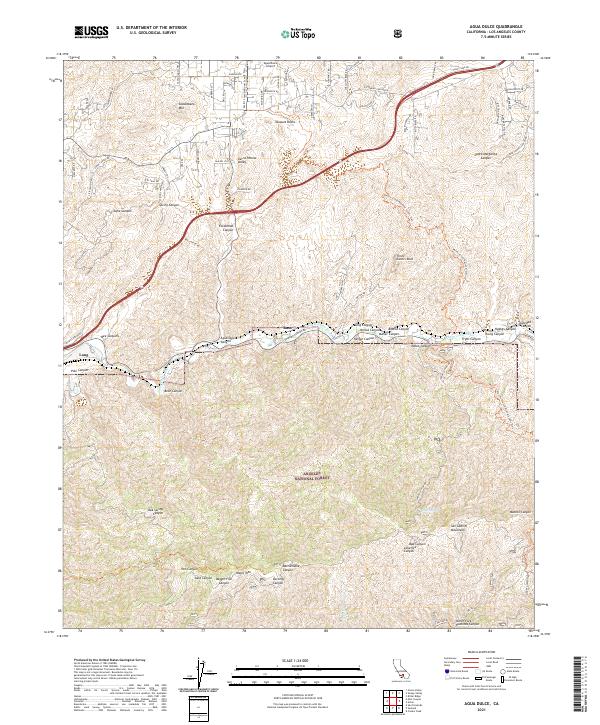 Agua Dulce topographic map thumbnail