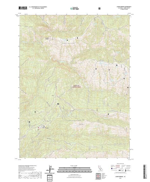 Alder Springs topographic map thumbnail