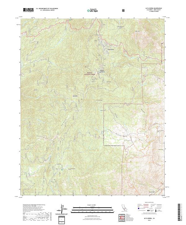 Alta Sierra topographic map thumbnail