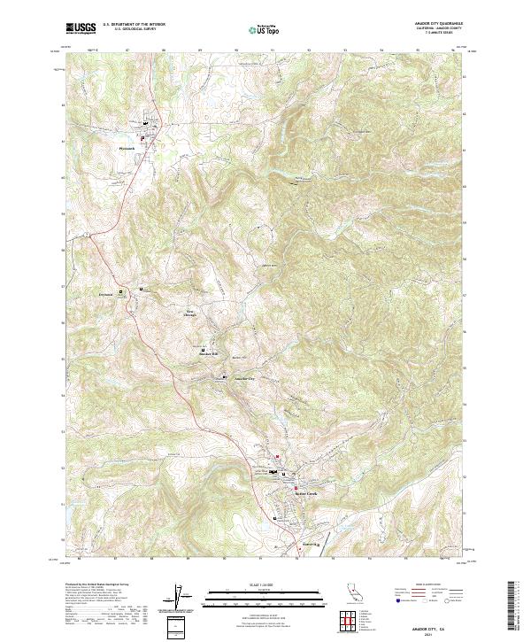 Amador City topographic map thumbnail