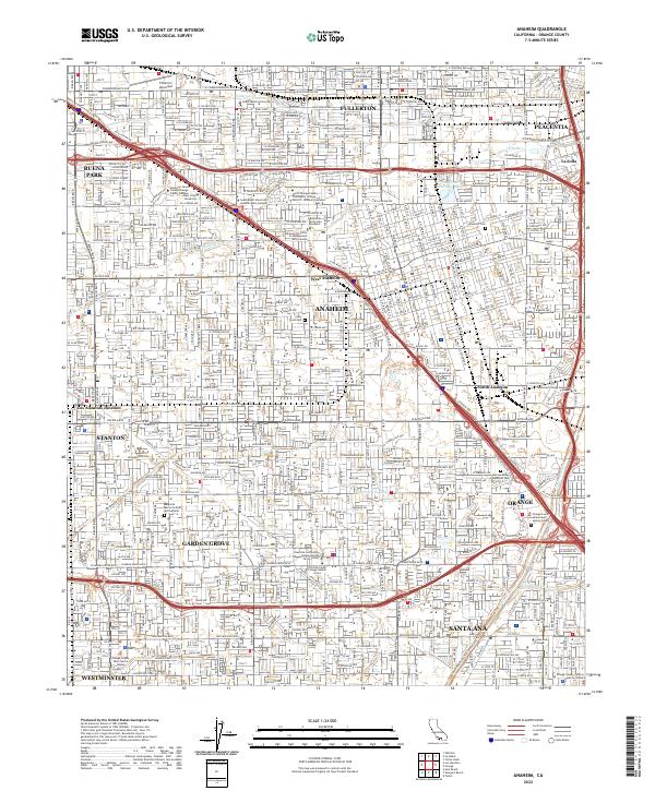 Anaheim topographic map thumbnail