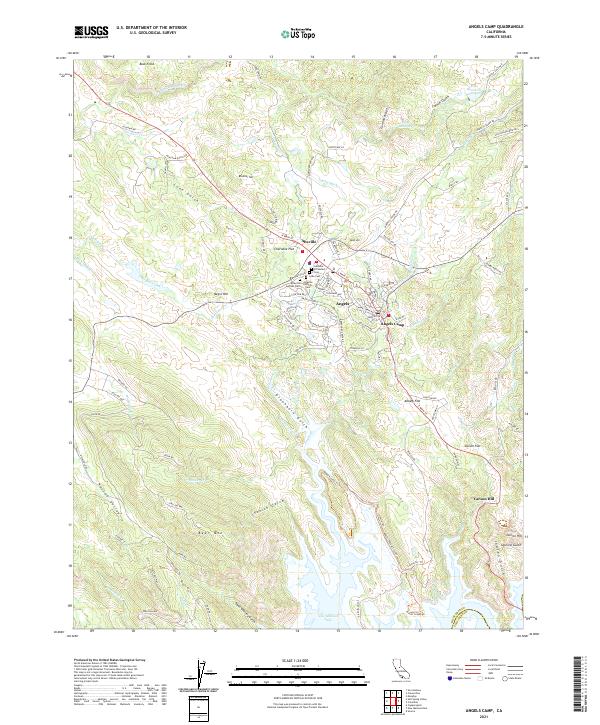 Angels Camp topographic map thumbnail