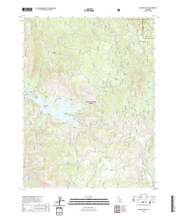 Antelope Lake topographic map thumbnail