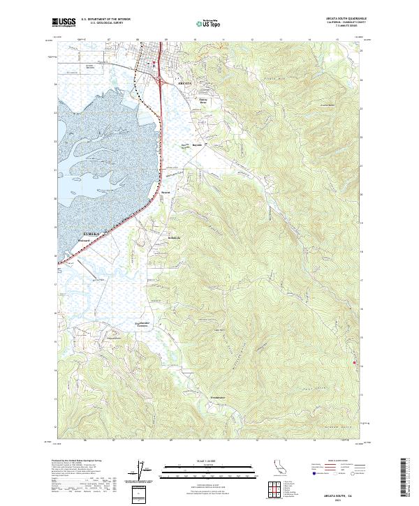 Arcata South topographic map thumbnail
