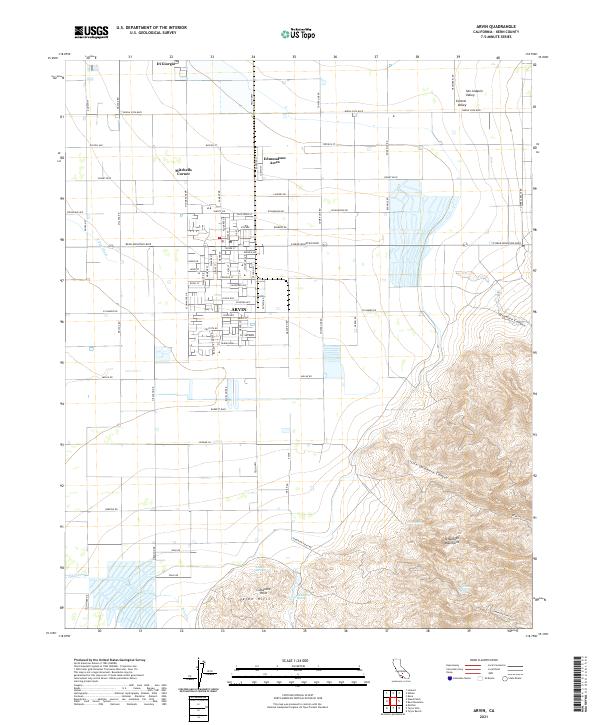 Arvin topographic map thumbnail