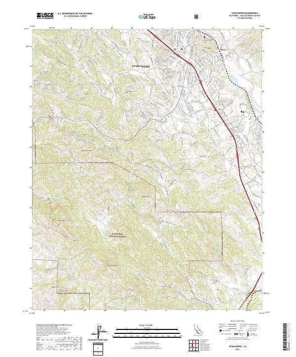Atascadero topographic map thumbnail