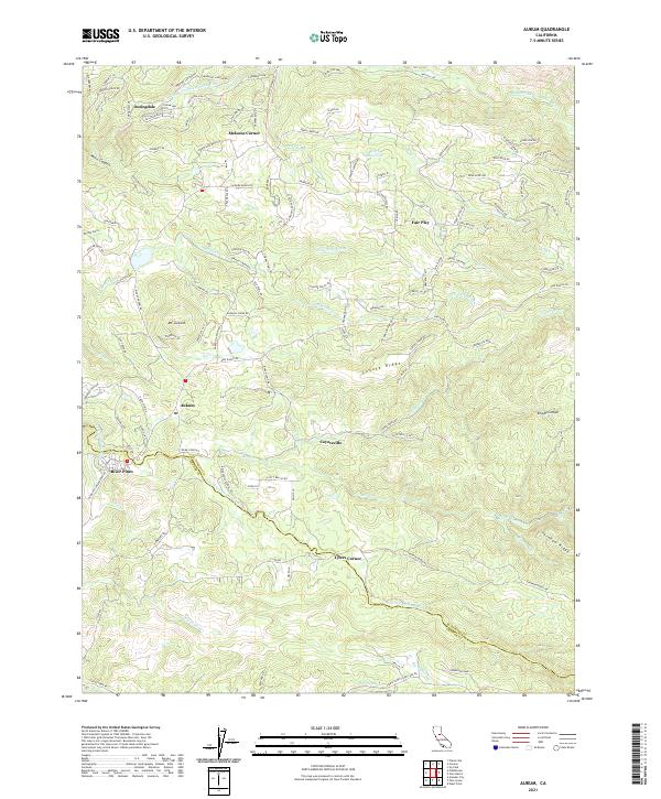 Aukum topographic map thumbnail