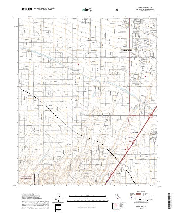 Baldy Mesa topographic map thumbnail