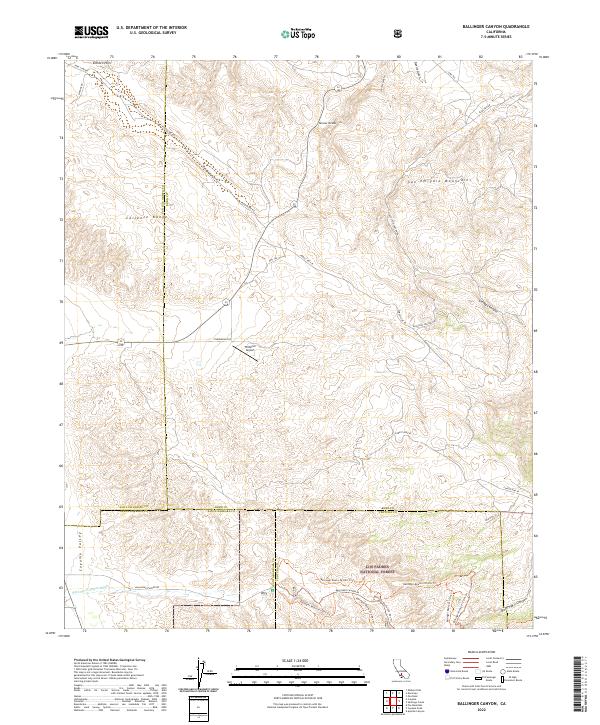 Ballinger Canyon topographic map thumbnail