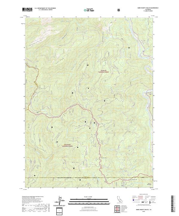 Bark Shanty Gulch topographic map thumbnail