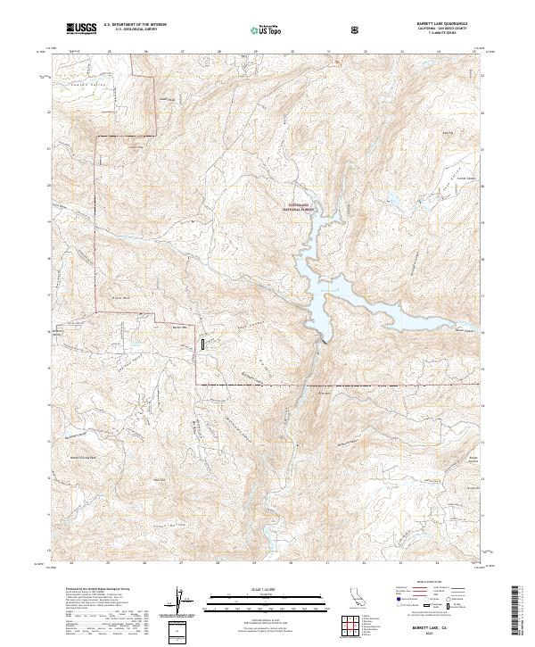 Barrett Lake topographic map thumbnail