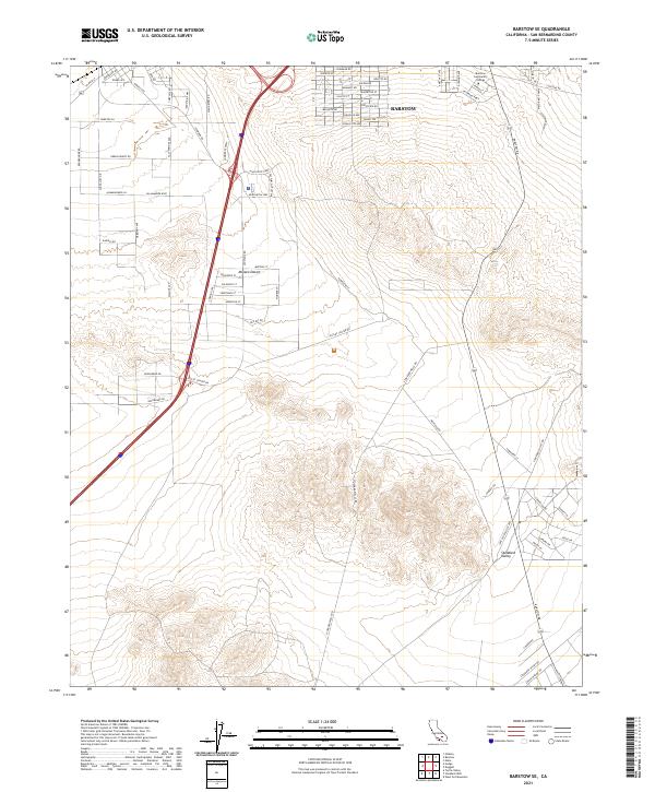 Barstow SE topographic map thumbnail