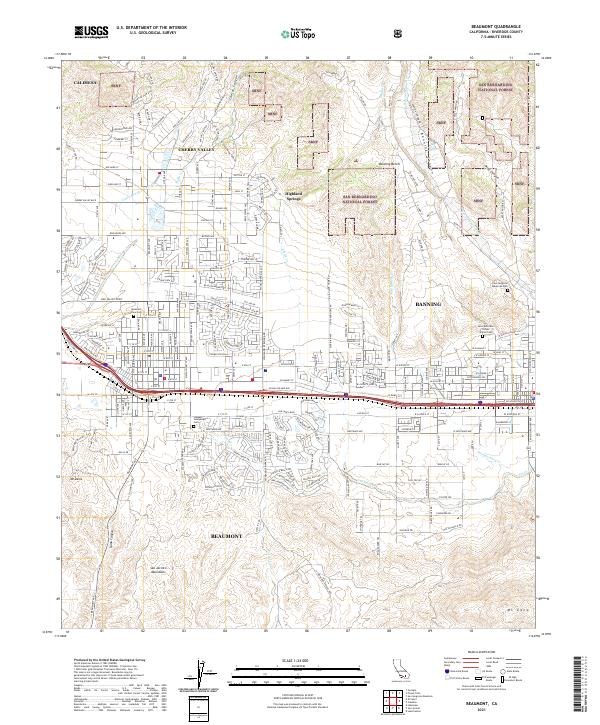Beaumont topographic map thumbnail