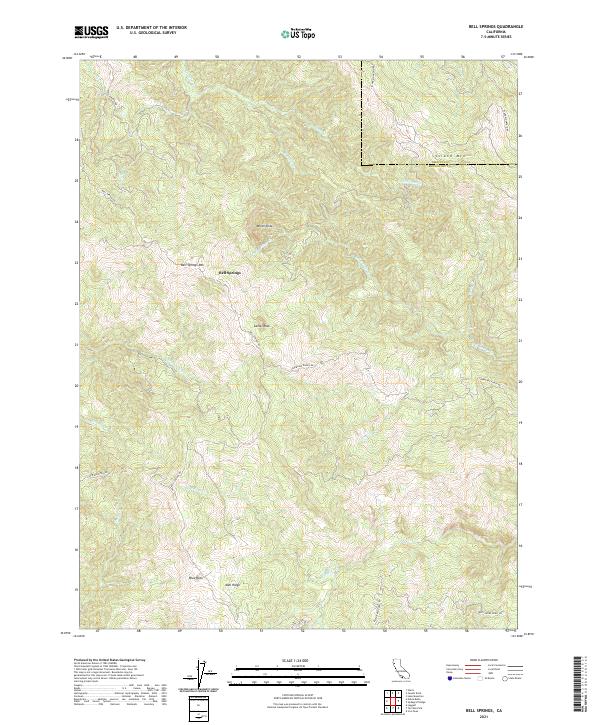 Bell Springs topographic map thumbnail