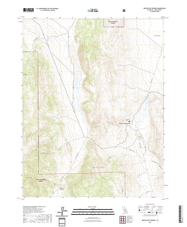 Benton Hot Springs topographic map thumbnail