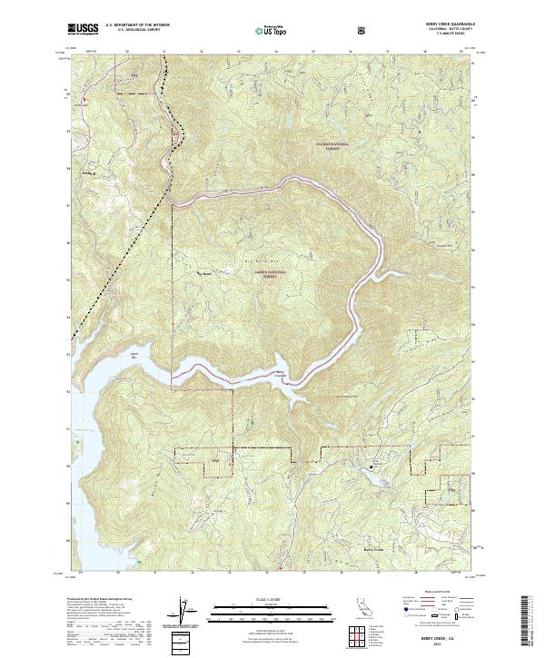 Berry Creek topographic map thumbnail